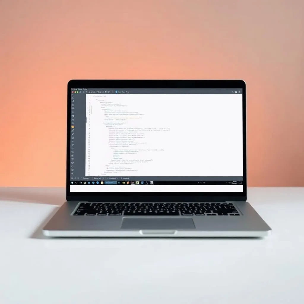 Laptop showing clean web code in an editor