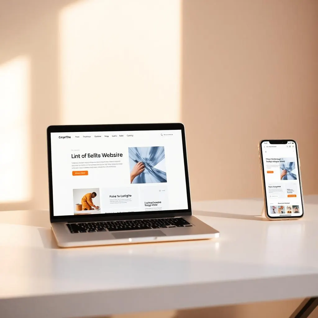 Finished website live on a laptop and phone